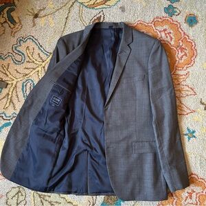 J. CREW Mens Blazer Sport Coat Casual Jacket 44L Gray Wool 2 Button Thompson